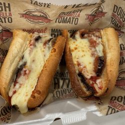 Manhattan Pizza - Eggplant Parmigiana Sandwich - Real good!