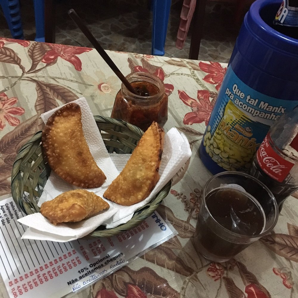 Bar Nosso Cantinho - Homemade hot sauce with a trio of pastéis! - Dive Bars Near Me - Arraial do Cabo, RJ