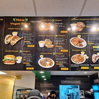 Casa De Falafel - Middle Eastern Cuisine - The overhead menu when you stand at the counter to order. - Vegan Near Me - Glendale, Arizona