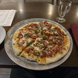 Pizza w/Pepperoni, Sausage, & Jalapeños
