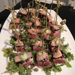 Empire Eats Catering - Ahi Tuna Bites with Wasabi Cream & Pickled Ginger