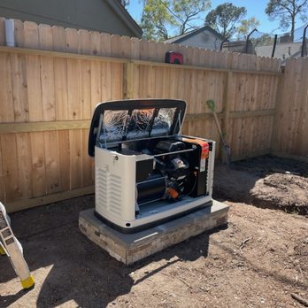 Generator Boyz - Custom pad for the homeowner who wanted more flavor to the backyard - Generator Installation/Repair Near Me - Rosharon, Texas