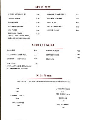 Menu photo 5 Old Abe's Supper Club Jim Falls, WI
