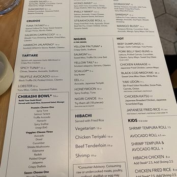Oshen - Front of the menu - Sushi Bars Near Me - Charlotte, North Carolina Oshen - Front of the menu - Sushi Bars Near Me - Charlotte, North Carolina