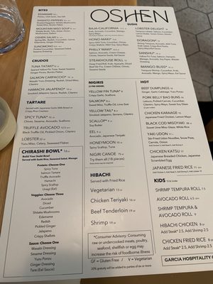Menu photo 4 Oshen Charlotte, NC