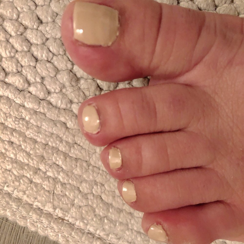 Instyle Nails - Excuse my chubby toes, but just a messy application. - Nail Salons Near Me - McKinney, Texas