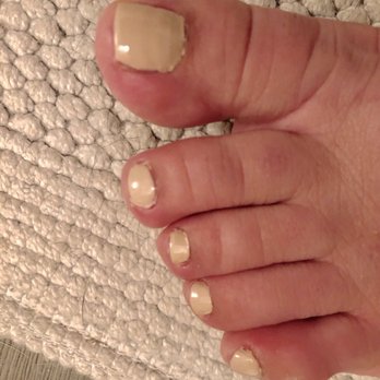 Instyle Nails - Excuse my chubby toes, but just a messy application. - Nail Salons Near Me - McKinney, Texas