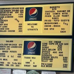 Strate's Drive Inn - Menu 07/05/22