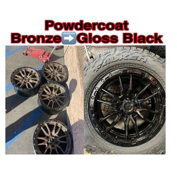 Damian Tires - Powdercoating bronze to glossy black - Tires Near Me - Menifee, California Damian Tires - Powdercoating bronze to glossy black - Tires Near Me - Menifee, California