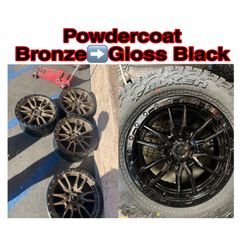 Damian Tires - Powdercoating bronze to glossy black