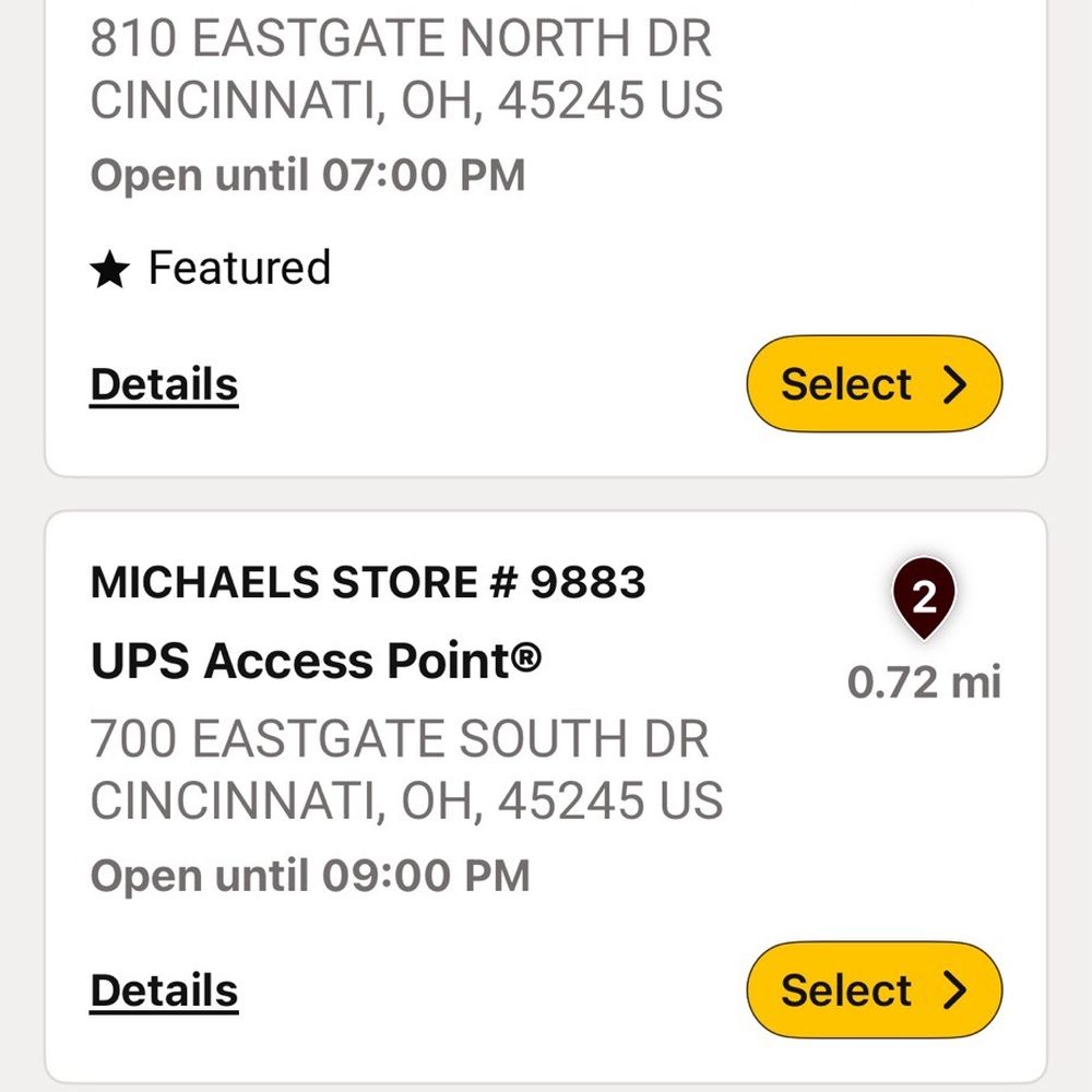 The UPS Store - Proof of being featured as an access point option - Shipping Centers Near Me - Cincinnati, Ohio The UPS Store - Proof of being featured as an access point option - Shipping Centers Near Me - Cincinnati, Ohio