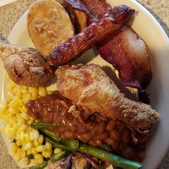The Hill Buffet and Grill - fried chicken vegetables - American Near Me - Newport, Oregon