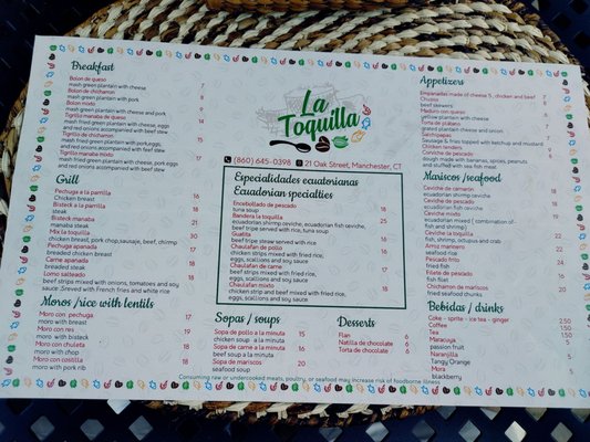 Menu photo 4 La Toquilla Manchester, CT Menu photo 4 La Toquilla Manchester, CT