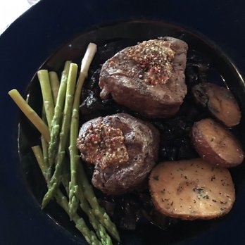 Mother's Restaurant - Dijon Peppercorn Tournedos of Tenderloin, Ragout of Wild Mushrooms, Veal Stock & Red Zinfandel - New American Near Me - Buffalo, New York Mother's Restaurant - Dijon Peppercorn Tournedos of Tenderloin, Ragout of Wild Mushrooms, Veal Stock & Red Zinfandel - New American Near Me - Buffalo, New York