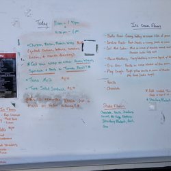 Millie's Chill & Grill - Menu board with ice cream and shake flavors