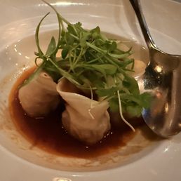 Wagyu dumplings, $31, I'd pass. Minimal meat, dumpling top thick and chewy. Sauce was good. Wagyu dumplings, $31, I'd pass. Minimal meat, dumpling top thick and chewy. Sauce was good.
