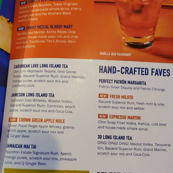 Dave & Buster's Ala Moana - Drinks Menu (2/3) from 4/24/22. - Arcades Near Me - Honolulu, Hawaii