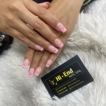 Hi-End Nail Spa - hard gel french tip - Nail Salons Near Me - Los Angeles, California