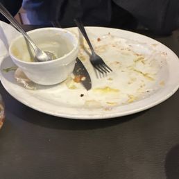 Food so yummy we licked the plate clean!