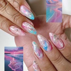 Le Lani Nail Spa - Cotton candy skies and ocean waves... but make it nails