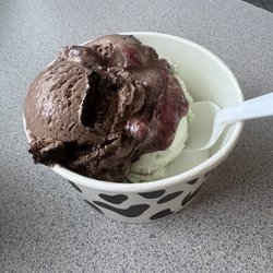 Brennan's Big Chill - Cherry chocolate ice cream  Mint ice cream
