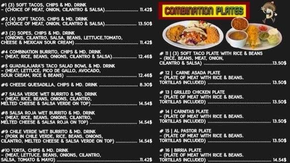 Menu photo 6 Guadalajaras Taco Shop Yucaipa, CA