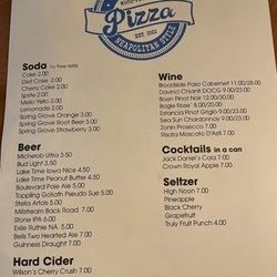 Pipe Dream Pizza - Menu