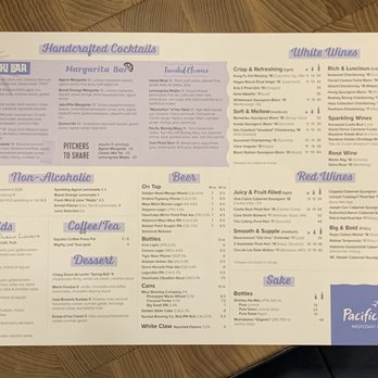 Pacific Catch - Cocktail menu - Seafood Near Me - Walnut Creek, California