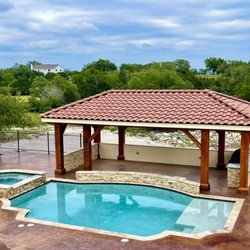 ASP - America's Swimming Pool Company of Schertz - Pool with Ramada.