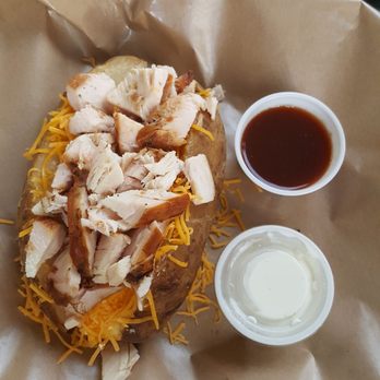Dickey's Barbecue Pit - Chicken baker. Sour cream and bbq sauce on the side. AMAZING! I crave this big sucker! - Barbeque Near Me - Flowery Branch, Georgia