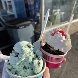 Jimmy's Ice Cream - Mint chip and PB Oreo