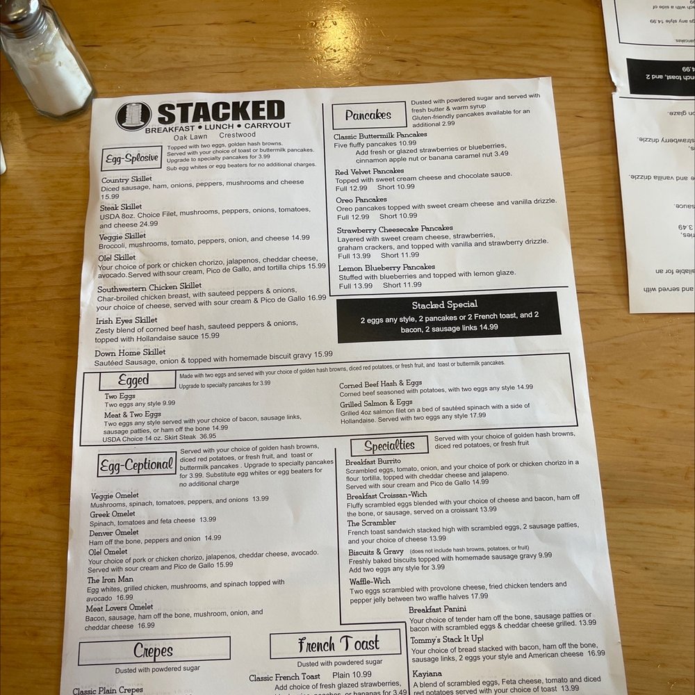 Stacked - Menu - Breakfast & Brunch Near Me - Oak Lawn, Illinois Stacked - Menu - Breakfast & Brunch Near Me - Oak Lawn, Illinois