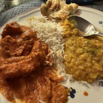 New Kamana Kitchen 3 - Chicken Tikka with dal and rice and a small bit of garlic naan - Indian Near Me - Kailua, Hawaii New Kamana Kitchen 3 - Chicken Tikka with dal and rice and a small bit of garlic naan - Indian Near Me - Kailua, Hawaii