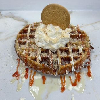 Pride Protein - a waffle with ice cream and caramel sauce - Juice Bars & Smoothies Near Me - Bound Brook, New Jersey Pride Protein - a waffle with ice cream and caramel sauce - Juice Bars & Smoothies Near Me - Bound Brook, New Jersey