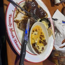 Steak Italian Herb Chicken and loaded mashed potatoes Steak Italian Herb Chicken and loaded mashed potatoes