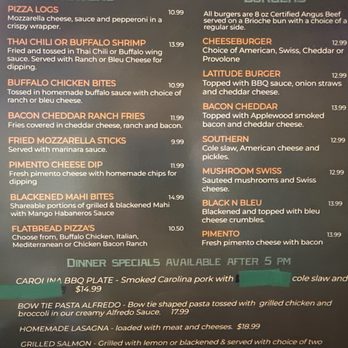 Latitudes Bar and Grill - Menu front - Bars Near Me - Denver, North Carolina Latitudes Bar and Grill - Menu front - Bars Near Me - Denver, North Carolina