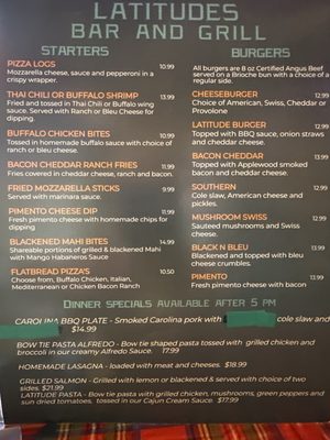 Menu photo 2 Latitudes Bar and Grill Denver, NC Menu photo 2 Latitudes Bar and Grill Denver, NC