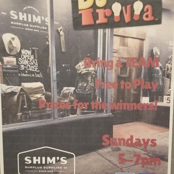 Shim's - Trivia on Sunday - Bars Near Me - Reno, Nevada