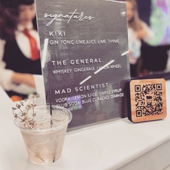 Cat & Tonic - Our first personalized menu with custom made cocktails.
Displayed: Kiki - Pink Gin, Lime Juice, Tonic Water w/ Lime & Thyme garnish. - Bartenders Near Me Cat & Tonic - Our first personalized menu with custom made cocktails.
Displayed: Kiki - Pink Gin, Lime Juice, Tonic Water w/ Lime & Thyme garnish. - Bartenders Near Me