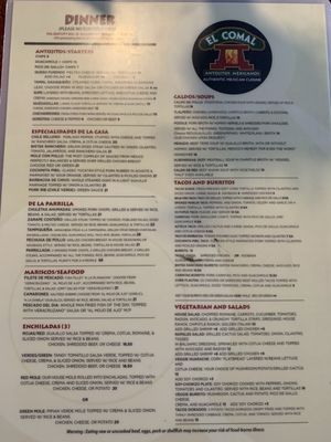 Menu photo 3 El Comal North Park San Diego, CA