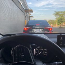 Line of cars in drive thru
