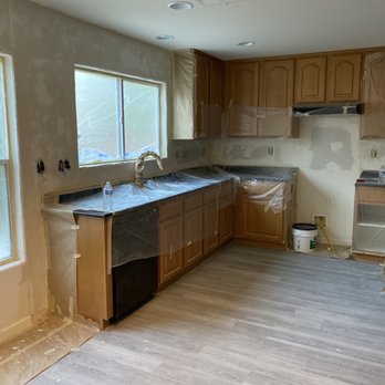 GG - Handyman - During demo. My paper that they used. Notice the missing baseboard? They didn't put it back. I have to go buy baseboard and put it back. - Handyman Near Me