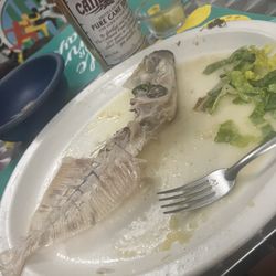 Sea Side Inn - Finished Ole Wife, down to the bones. This fish was boiled. Absolutely delicious.