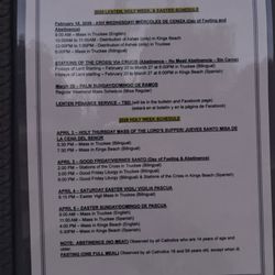 Our Lady Of The Lake Church - Current Lent season and Holy Week mass schedule