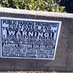 Aaron's Towing - Misleading sign as to which store you are a customer to and in less than a hour your car is gone.