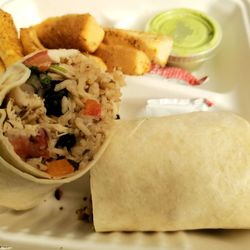 Machu wrap and yuca fries