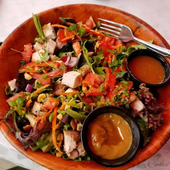 Sidewalk Cafe - Thai chicken salad with house sesame ginger dressing.   My wife absolutely loved it! - Salad Near Me - Arroyo Grande, California