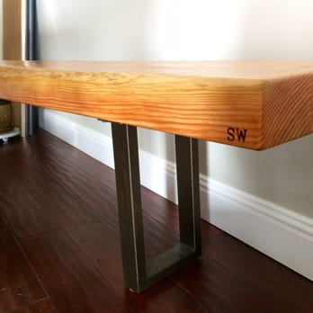 StatusWood - Redwood bench with metal legs. Requested antique rust paint which they delivered. Matches our RH chandelier perfectly. - Furniture Stores Near Me - Hayward, California