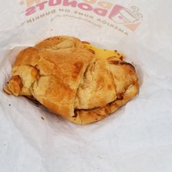 Dunkin' - Bacon, egg and cheese on a croissant.