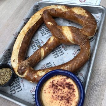 Cask & Larder - Pretzel with beer cheese - Southern Near Me - Orlando, Florida Cask & Larder - Pretzel with beer cheese - Southern Near Me - Orlando, Florida